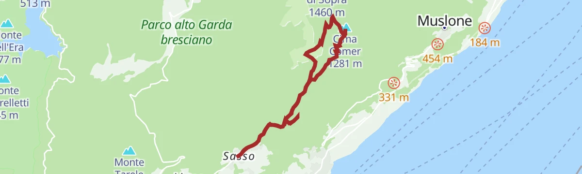 Route map: Cima Comer, dove migrano i rapaci